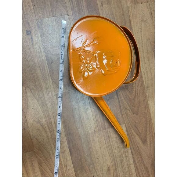 VINTAGE Rose Flower Orange Watering Can - Picture 5 of 11